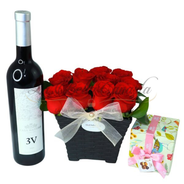 12 rosas FLAT-CHOCO Y 3v